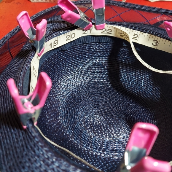 Kentucky‎ Derby Vintage Lord & Taylor Navy Blue Olefin Wide Brim Hat